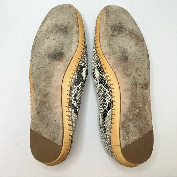 Veronica Beard Jaide Snake Print Moccasin Loafer Size 8M Slip on Flats Exotic - Picture 12 of 13